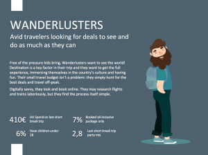Illustration of Wanderlusters, one segments of short-breaks customer journey